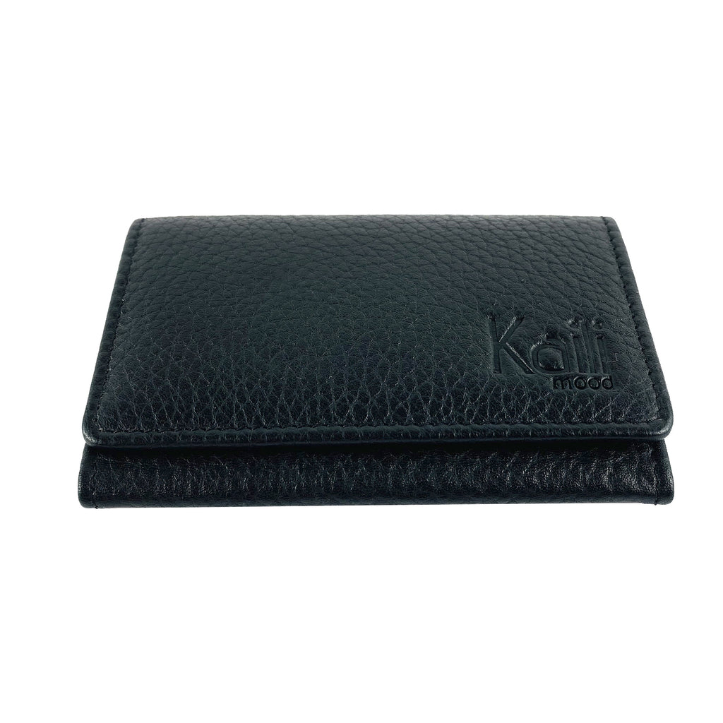 Full Grain Genuine Leather Card Holder – Elegant Black
