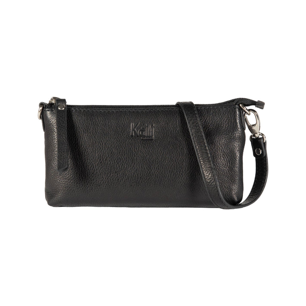 Women's Full Grain Leather Shoulder Bag – Made in Italy – Elegant Black