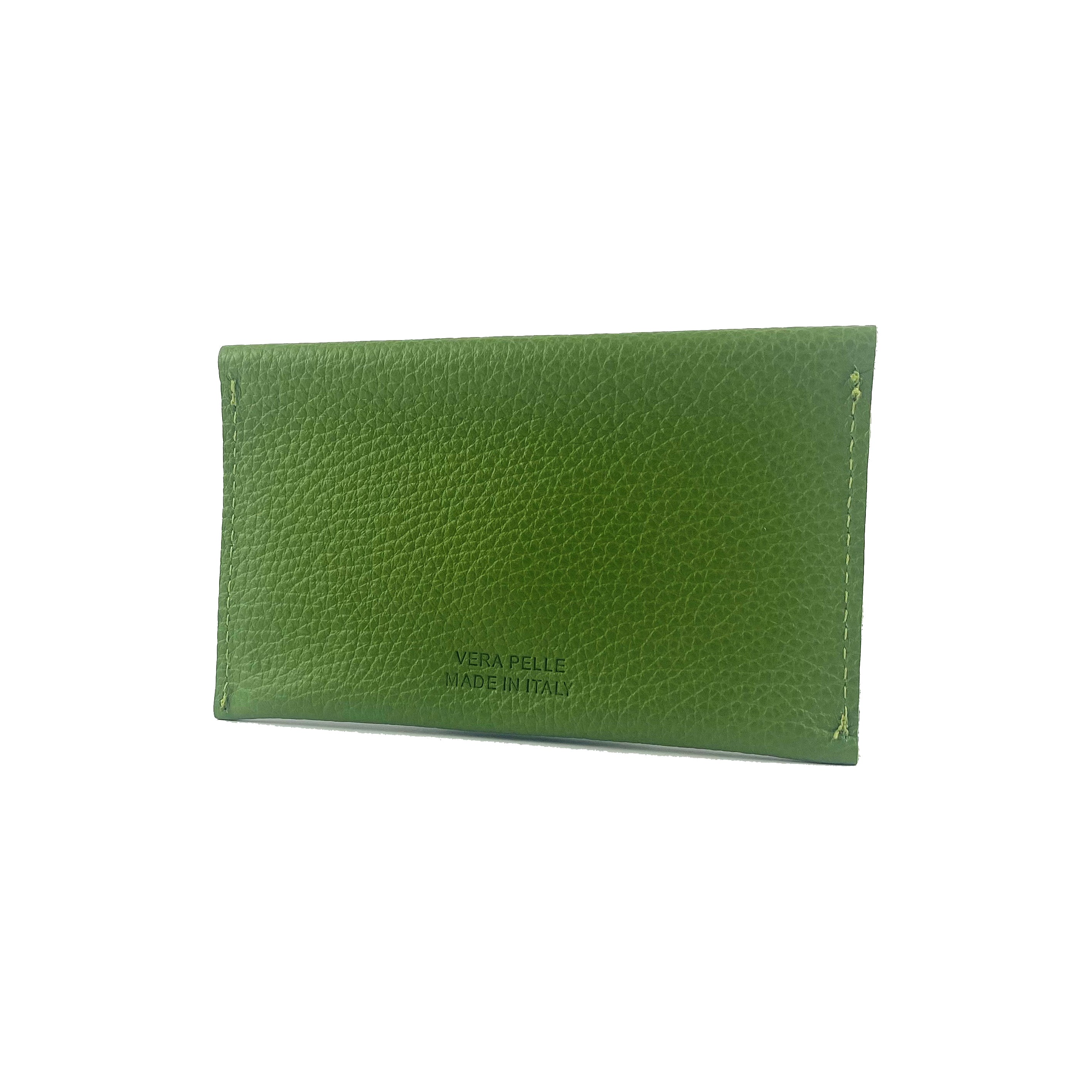 Pochette en Cuir Vert Pleine Fleur – Fabrication Italienne & Élégance Intemporelle