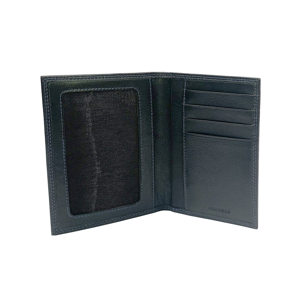 Porte-documents & passeport en cuir pleine fleur premium – Fabrication italienne – Noir