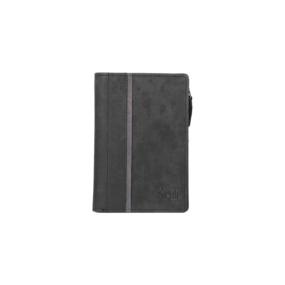 Portefeuille Femme en Cuir Italien Noir – Pleine Fleur, Protection RFID