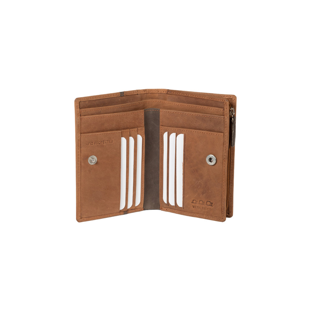 Portefeuille Femme en Cuir Véritable Pleine Fleur – Protection RFID