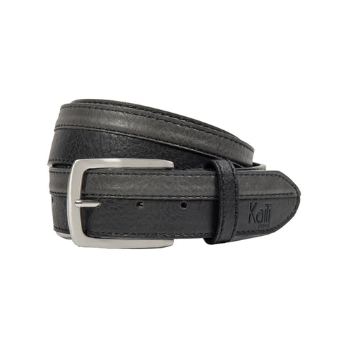 Ceinture Homme Bicolore Noir & Anthracite – Élégance Moderne avec Boucle Satinée