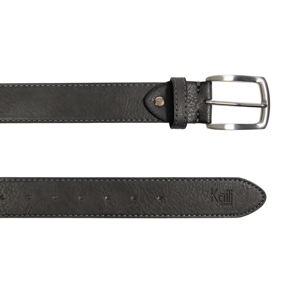 K4008KB | Men's Anthracite Belt – Contemporary Elegance &amp; Satin Nickel Buckle