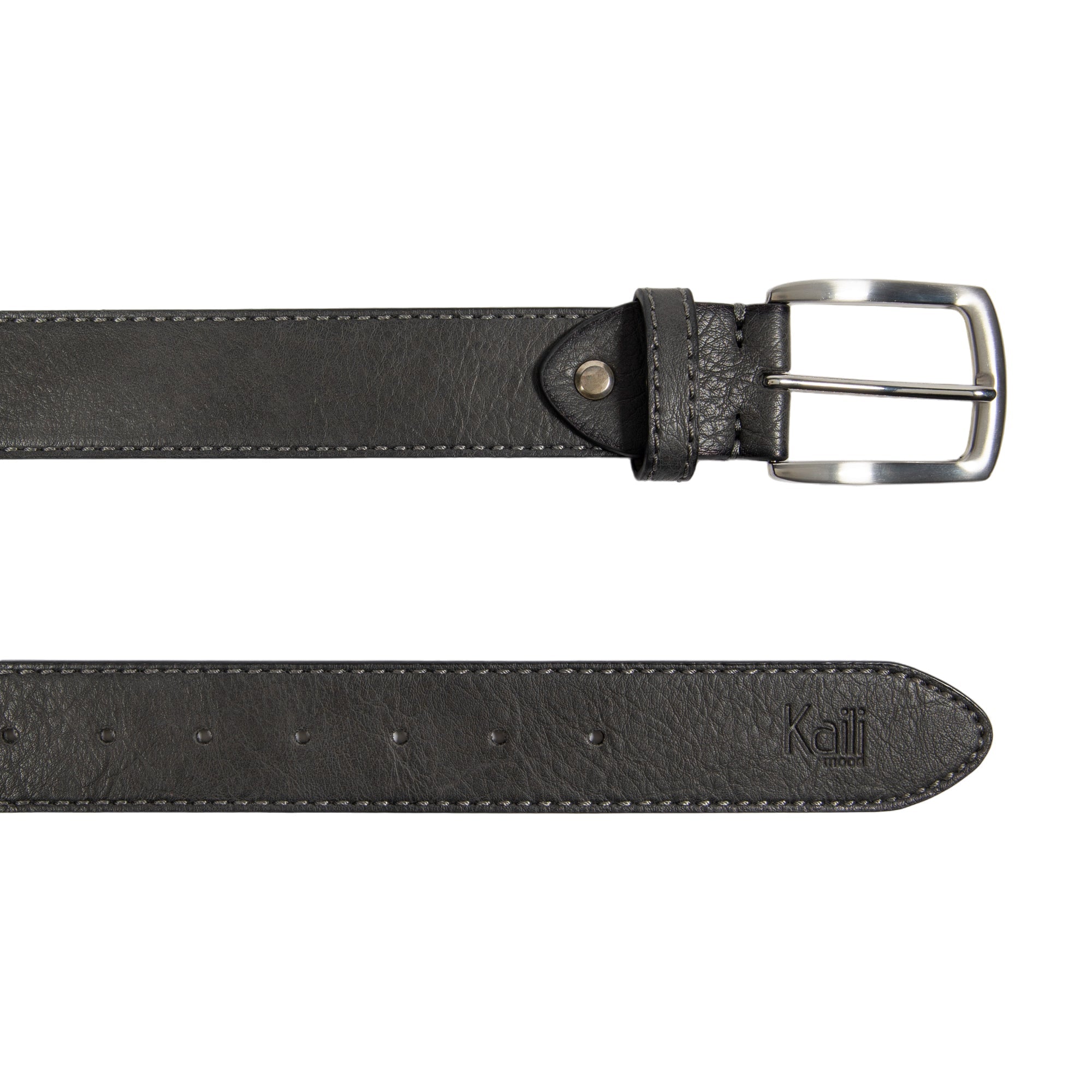 Ceinture Homme Anthracite – Élégance Contemporaine & Boucle Nickel Satiné