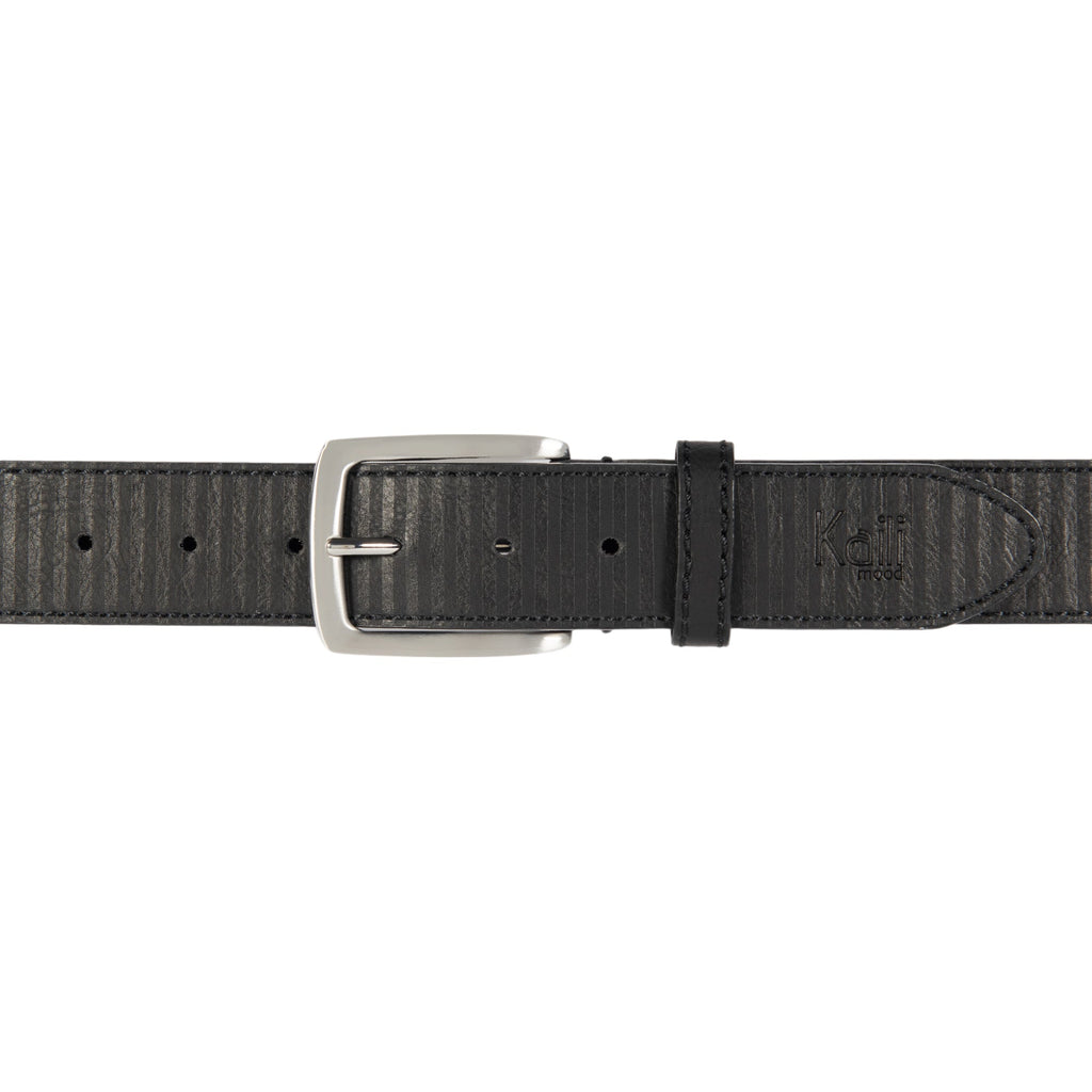 K4009AB | Men's Premium Leather Belt – Made in Italy – Black
