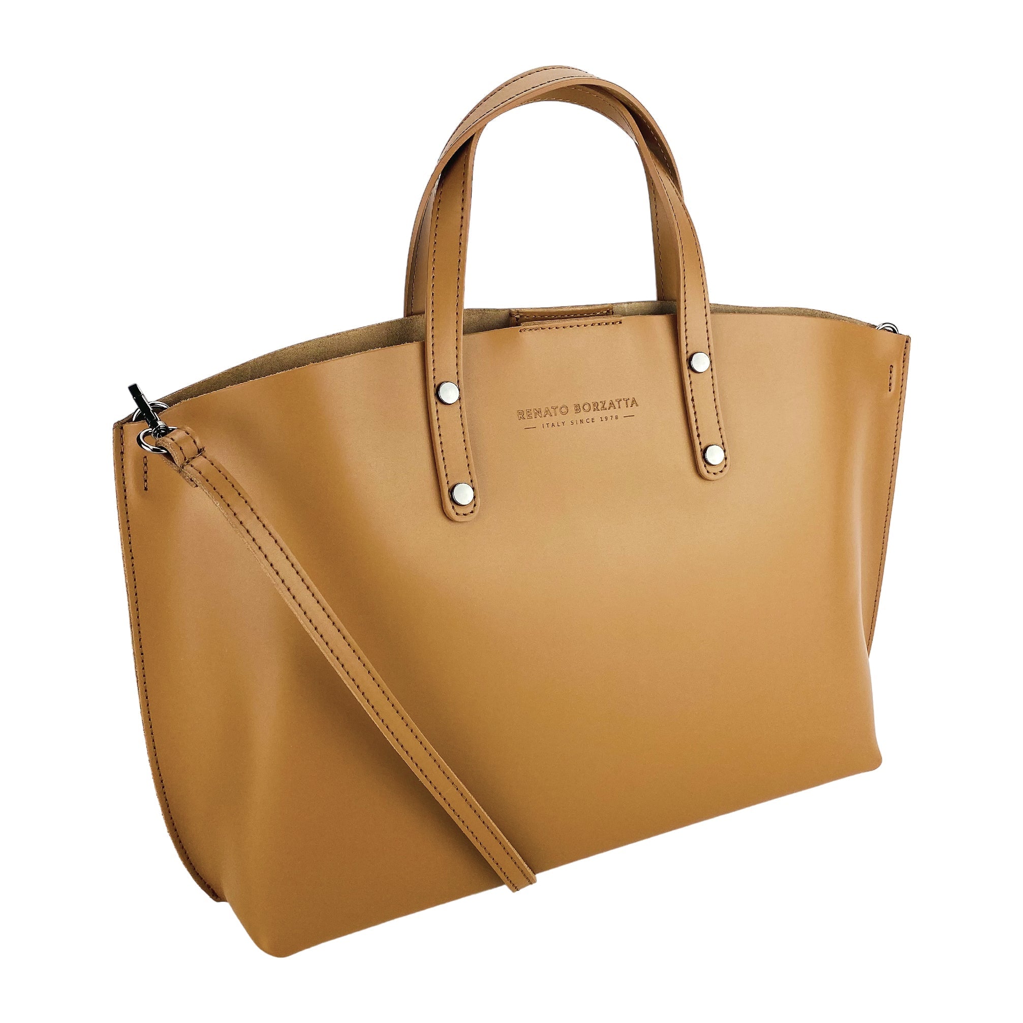 Sac Cabas Femme en Cuir Italien Cognac – Élégance Intemporelle